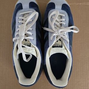 Adidas Men's Navy and Light Blue Sneakers